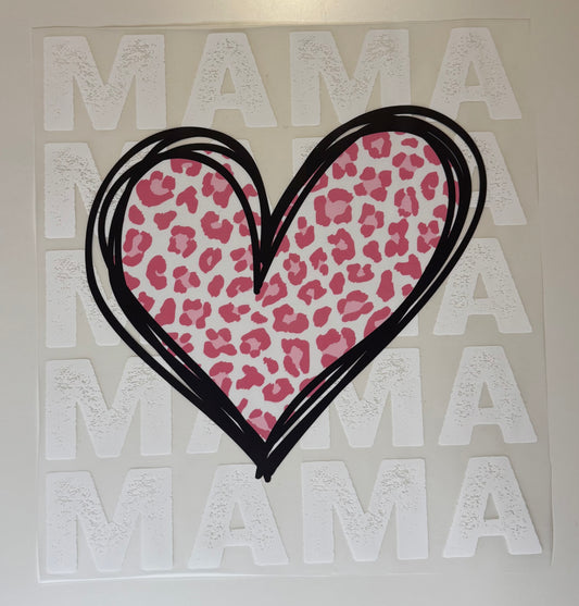 Mama x5 with Pink Leopard Heart