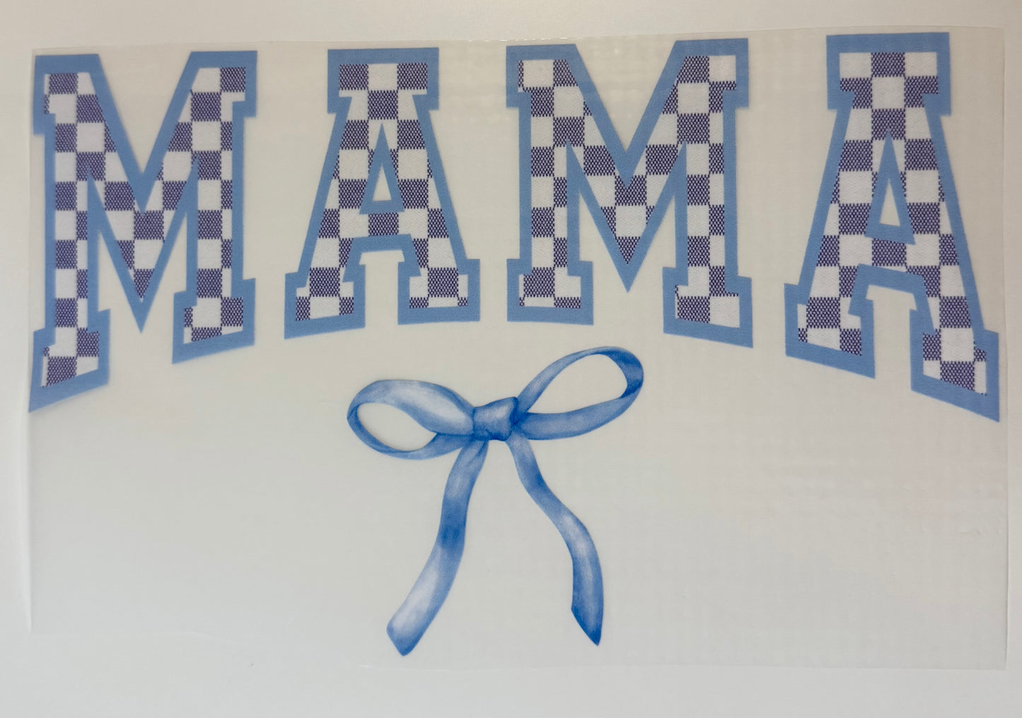 Mama Blue Checkered with Bow