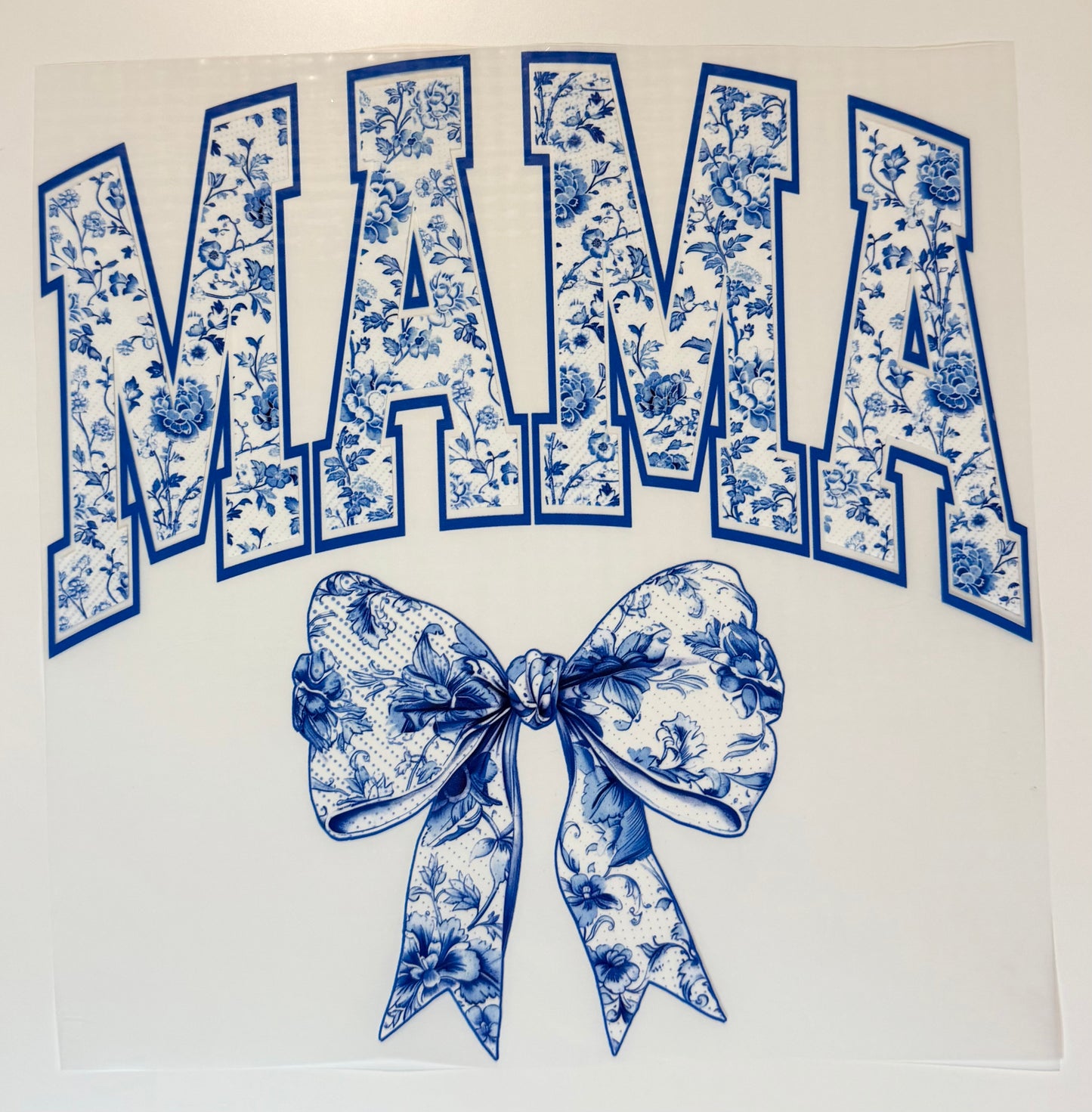 Mama Blue Floral with Bow